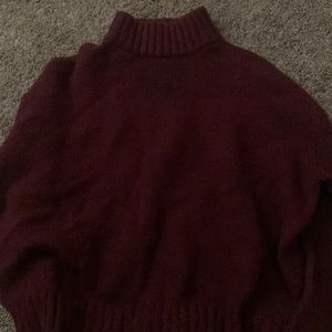 burgundy turtle neck sweater